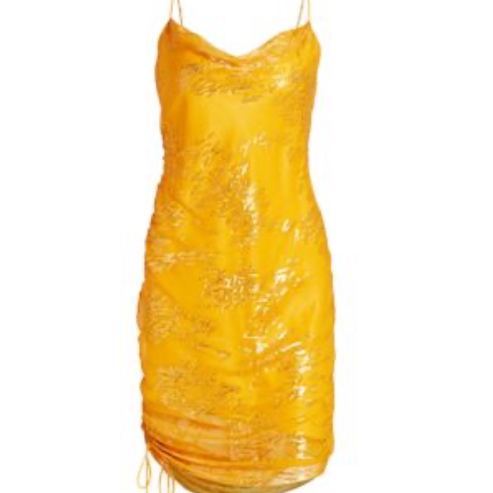 Cinq a sept gold Astrid shimmer dress nwt 4